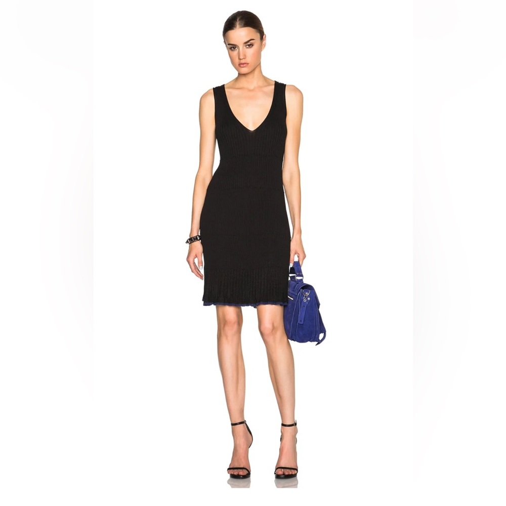 Rag & Bone V-Neck Tank Dress  Yasmine Ribbed Black XS little black dress